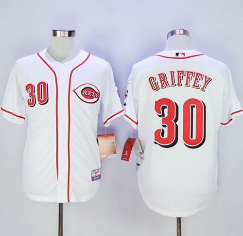 Reds #30 Ken Griffey White Cool Base Stitched MLB Jersey Reds #30 Ken Griffey White Cool Base Stitched MLB Jersey