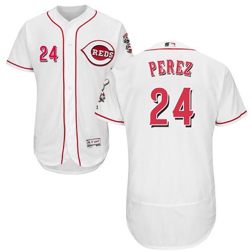 Reds #24 Tony Perez White Flexbase Authentic Collection Stitched MLB Jersey Reds #24 Tony Perez White Flexbase Authentic Collection Stitched MLB Jersey