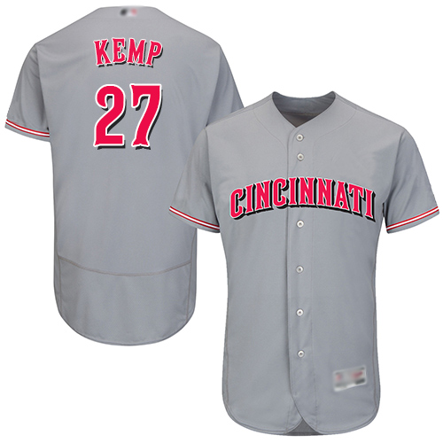 Reds #27 Matt Kemp Grey Flexbase Authentic Collection Stitched MLB Jersey Reds #27 Matt Kemp Grey Flexbase Authentic Collection Stitched MLB Jersey