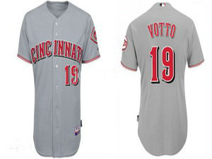 Reds #19 Joey Votto Grey Cool Base Stitched MLB Jersey Reds #19 Joey Votto Grey Cool Base Stitched MLB Jersey