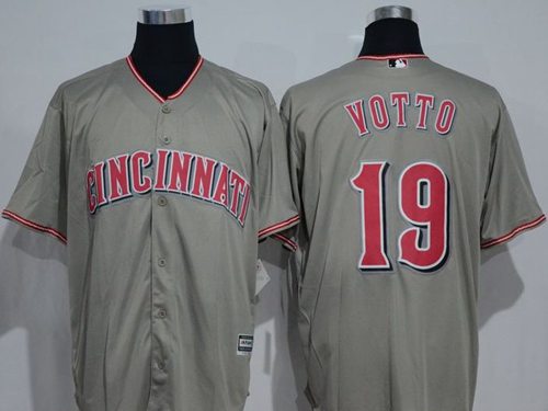 Reds #19 Joey Votto Grey New Cool Base Stitched MLB Jersey Reds #19 Joey Votto Grey New Cool Base Stitched MLB Jersey