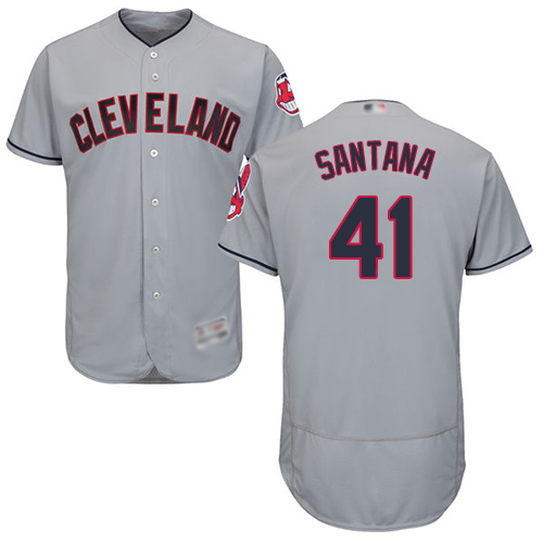 Indians #41 Carlos Santana Grey Flexbase Authentic Collection Stitched MLB Jersey