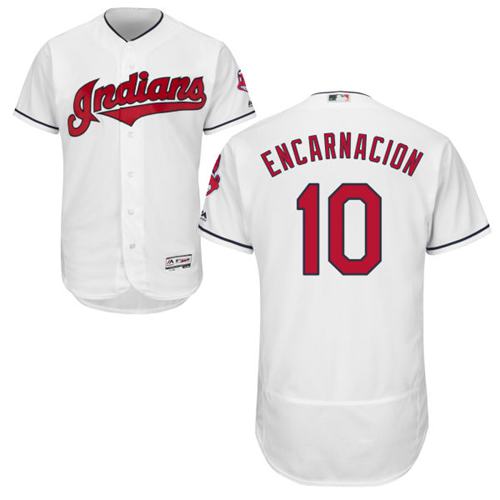 Indians #10 Edwin Encarnacion White Flexbase Authentic Collection Stitched MLB Jersey Indians #10 Edwin Encarnacion White Flexbase Authentic Collection Stitched MLB Jersey