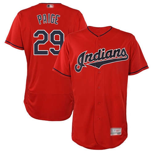 Indians #29 Satchel Paige Red Flexbase Authentic Collection Stitched MLB Jersey Indians #29 Satchel Paige Red Flexbase Authentic Collection Stitched MLB Jersey