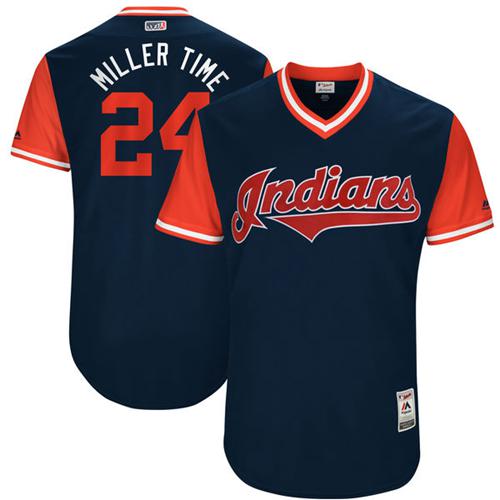 Indians #24 Andrew Miller Navy "Miller Time" Players Weekend Authentic Stitched MLB Jersey Indians #24 Andrew Miller Navy "Miller Time" Players Weekend Authentic Stitched MLB Jersey