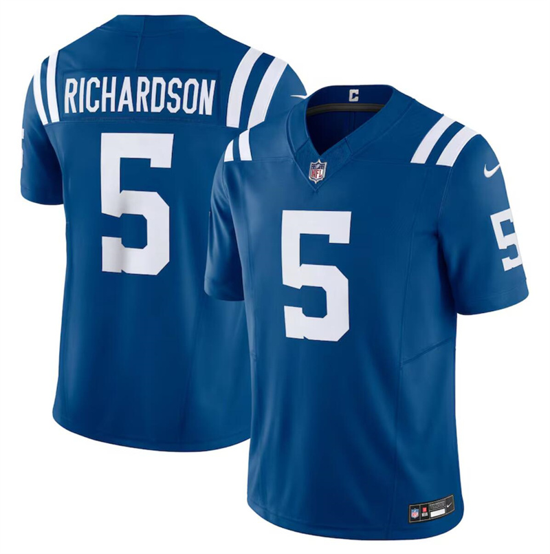 Men's Indianapolis Colts #5 Anthony Richardson Blue 2023 F.U.S.E Vapor Untouchable Stitched Football Jersey Men's Indianapolis Colts #5 Anthony Richardson Blue 2023 F.U.S.E Vapor Untouchable Stitched Football Jersey