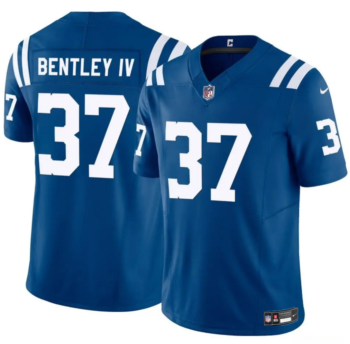 Men's Indianapolis Colts #37 Ulysses Bentley IV Blue 2025 F.U.S.E. Throwback Vapor Limited Stitched Football Jersey Men's Indianapolis Colts #37 Ulysses Bentley IV Blue 2025 F.U.S.E. Throwback Vapor Limited Stitched Football Jersey