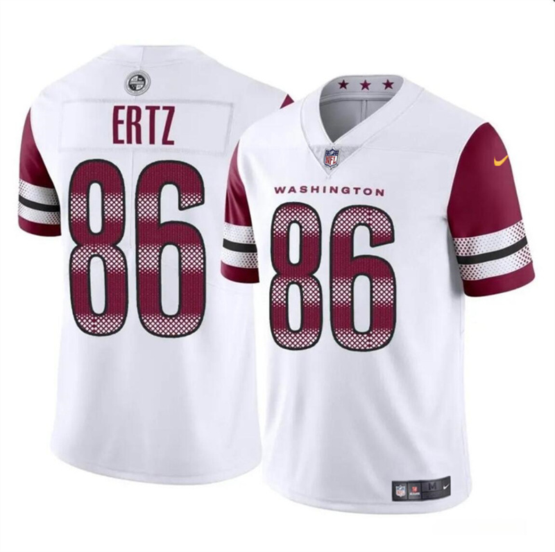 Men's Washington Commanders #86 Zach Ertz White Vapor Limited Stitched Football Jersey Men's Washington Commanders #86 Zach Ertz White Vapor Limited Stitched Football Jersey