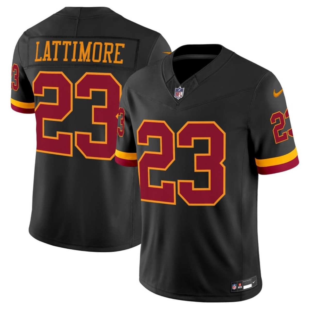 Men's Washington Commanders #23 Trey Amos Black 2026 F.U.S.E. Hail Raiser Alternate Vapor Limited Stitched Football Jersey