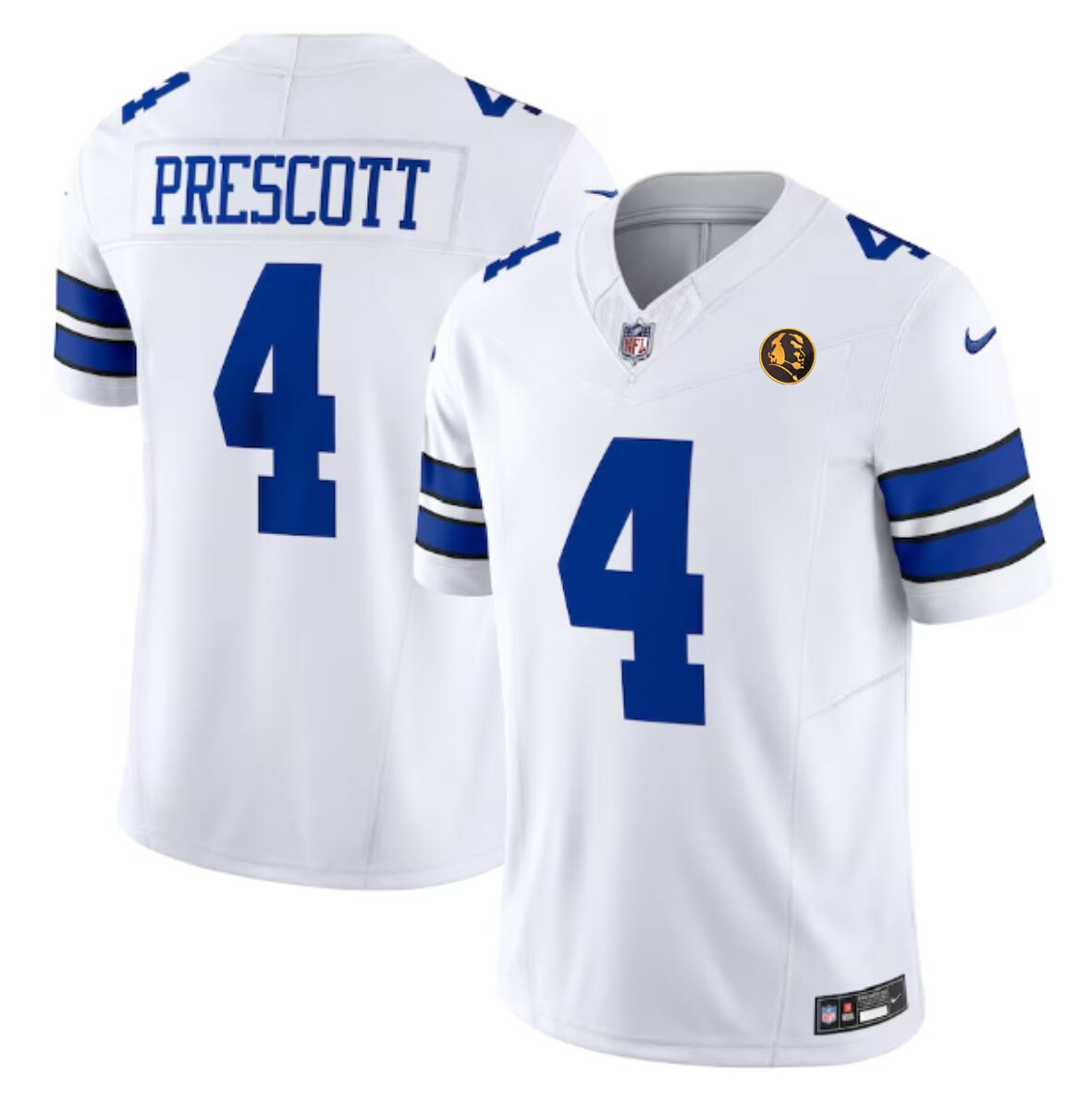 Men's Dallas Cowboys #4 Dak Prescott White 2023 F.U.S.E. With John Madden Patch Vapor Limited Stitched Football Jersey Men's Dallas Cowboys #4 Dak Prescott White 2023 F.U.S.E. With John Madden Patch Vapor Limited Stitched Football Jersey