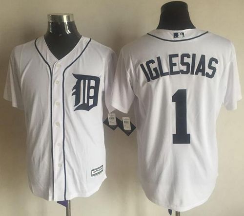 Tigers #1 Jose Iglesias White New Cool Base Stitched MLB Jersey Tigers #1 Jose Iglesias White New Cool Base Stitched MLB Jersey