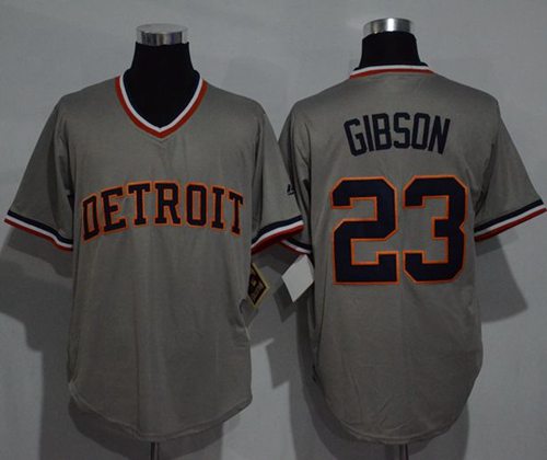 Tigers #23 Kirk Gibson Grey Cooperstown Throwback Stitched MLB Jersey Tigers #23 Kirk Gibson Grey Cooperstown Throwback Stitched MLB Jersey