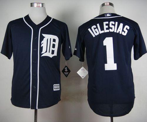 Tigers #1 Jose Iglesias Navy Blue Cool Base Stitched MLB Jersey Tigers #1 Jose Iglesias Navy Blue Cool Base Stitched MLB Jersey