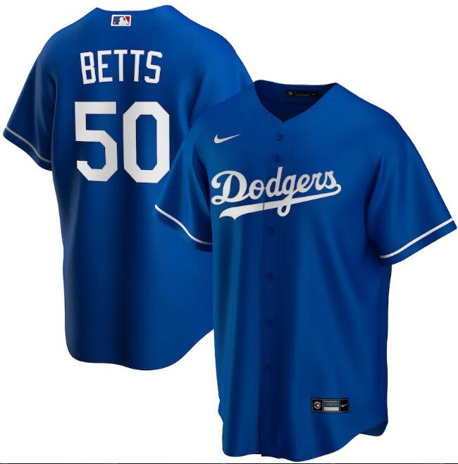 Men's Los Angeles Dodgers #50 Mookie Betts Blue MLB Cool Base Stitched Jersey Men's Los Angeles Dodgers #50 Mookie Betts Blue MLB Cool Base Stitched Jersey