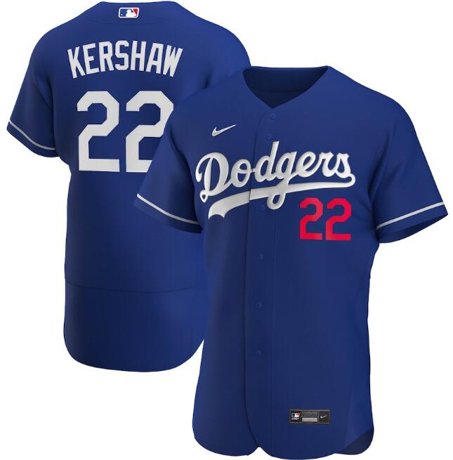 Men's Los Angeles Dodgers #22 Clayton Kershaw Blue MLB Flex Base Stitched Jersey Men's Los Angeles Dodgers #22 Clayton Kershaw Blue MLB Flex Base Stitched Jersey
