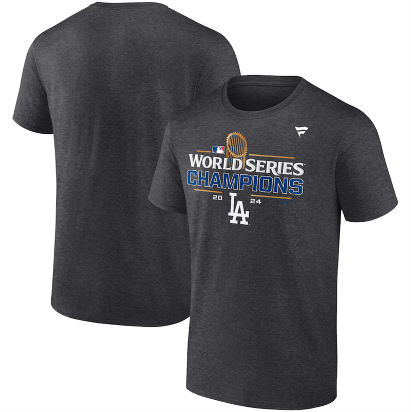 Men's Los Angeles Dodgers Heather Charcoal Big & Tall 2024 World Series Champions Locker Room T-Shirt Men's Los Angeles Dodgers Heather Charcoal Big & Tall 2024 World Series Champions Locker Room T-Shirt