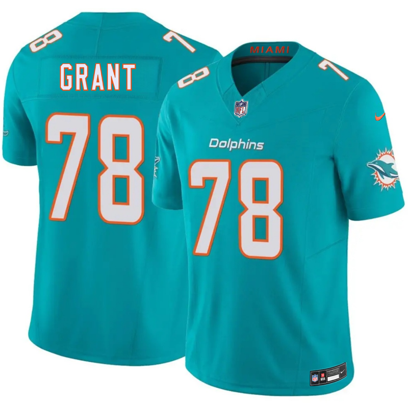 Men's Miami Dolphins #78 Kenneth Grant Aqua 2026 F.U.S.E. Vapor Limited Stitched Football Jersey