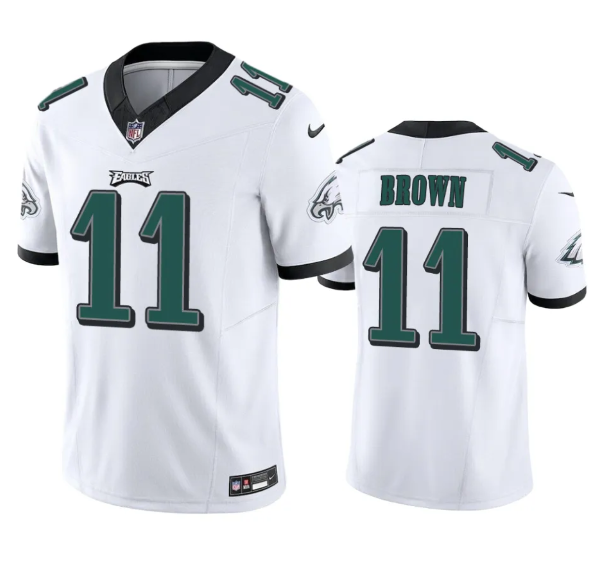 Men's Philadelphia Eagles #11 A. J. Brown White 2023 F.U.S.E. Vapor Untouchable Stitched Football Jersey Men's Philadelphia Eagles #11 A. J. Brown White 2023 F.U.S.E. Vapor Untouchable Stitched Football Jersey
