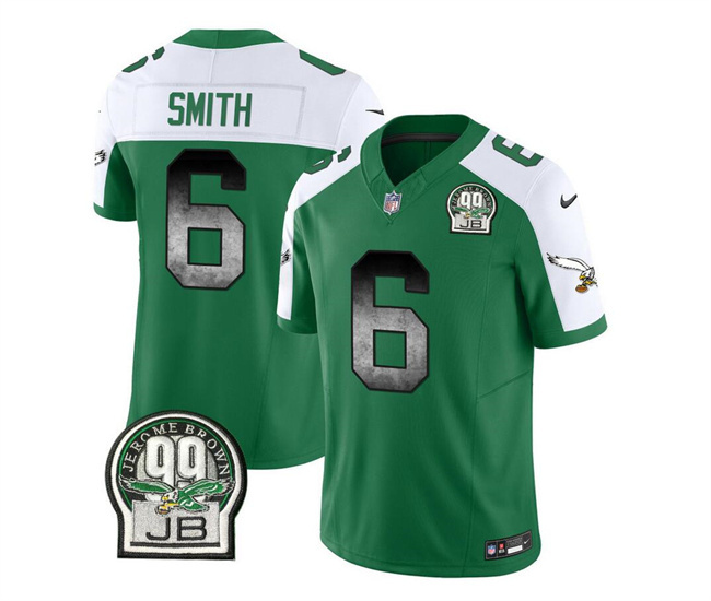 Men's Philadelphia Eagles #6 DeVonta Smith Black/White 2023 F.U.S.E. Throwback Vapor Untouchable Limited Stitched Football Jersey Men's Philadelphia Eagles #6 DeVonta Smith Black/White 2023 F.U.S.E. Throwback Vapor Untouchable Limited Stitched Football Jersey