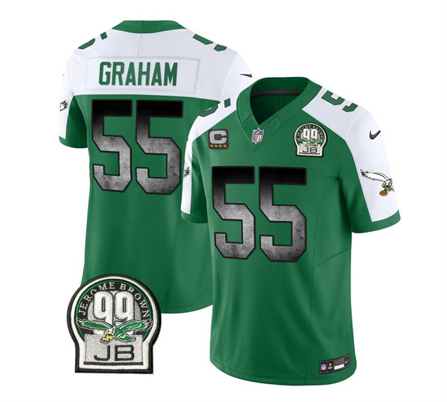 Men's Philadelphia Eagles #55 Brandon Graham Green/White 2023 F.U.S.E. With 4-star C Patch Throwback Vapor Untouchable Limited Stitched Football Jersey Men's Philadelphia Eagles #55 Brandon Graham Green/White 2023 F.U.S.E. With 4-star C Patch Throwback Vapor Untouchable Limited Stitched Football Jersey