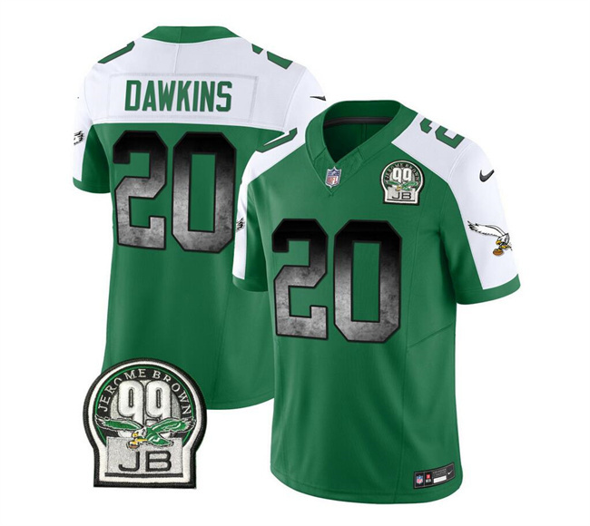Men's Philadelphia Eagles #20 Brian Dawkins Green/White 2023 F.U.S.E. Throwback Vapor Untouchable Limited Stitched Football Jersey Men's Philadelphia Eagles #20 Brian Dawkins Green/White 2023 F.U.S.E. Throwback Vapor Untouchable Limited Stitched Football Jersey