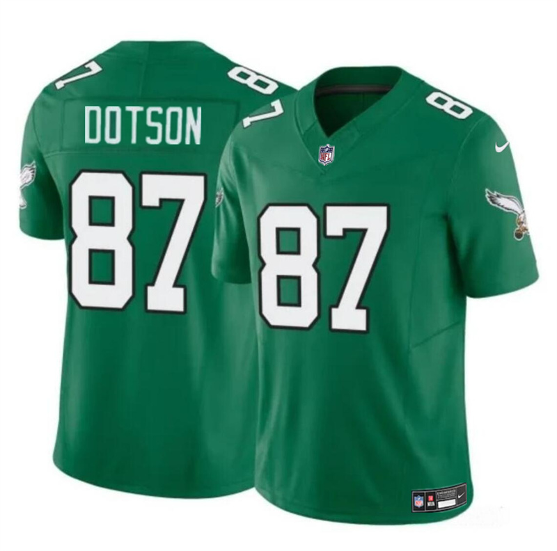 Men's Philadelphia Eagles #87 Jahan Dotson Kelly Green F.U.S.E Throwback Vapor Untouchable Limited Stitched Football Jersey Men's Philadelphia Eagles #87 Jahan Dotson Kelly Green F.U.S.E Throwback Vapor Untouchable Limited Stitched Football Jersey
