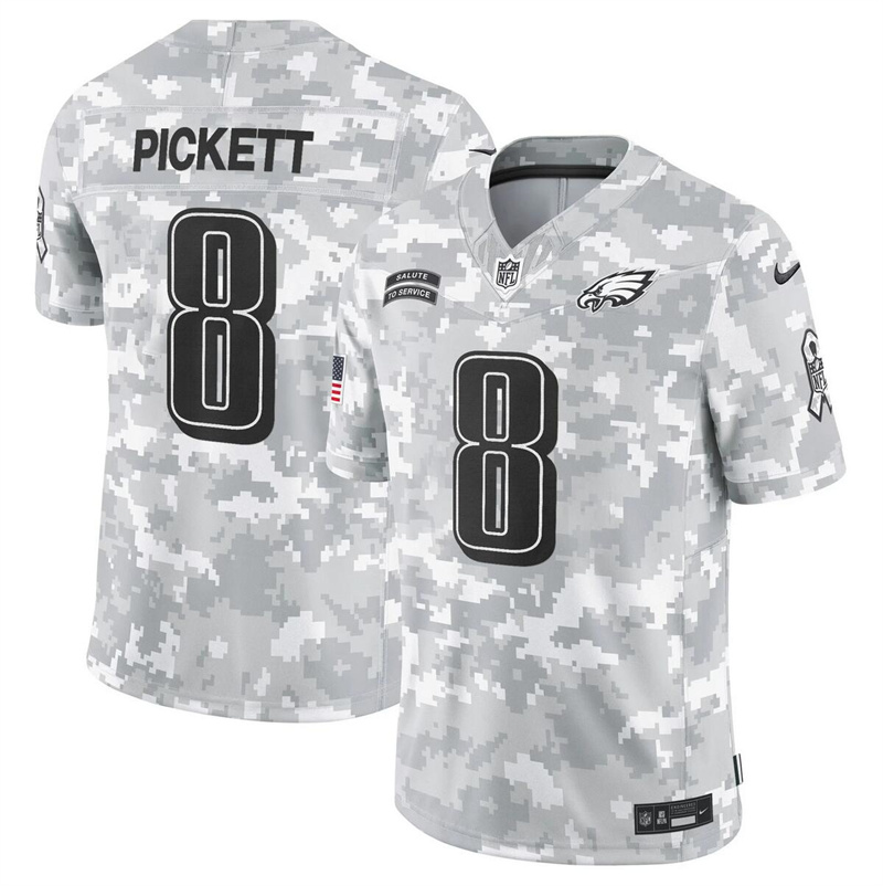 Men's Philadelphia Eagles #8 Kenny Pickett 2024 F.U.S.E Arctic Camo Salute to Service Limited Stitched Football Jersey Men's Philadelphia Eagles #8 Kenny Pickett 2024 F.U.S.E Arctic Camo Salute to Service Limited Stitched Football Jersey