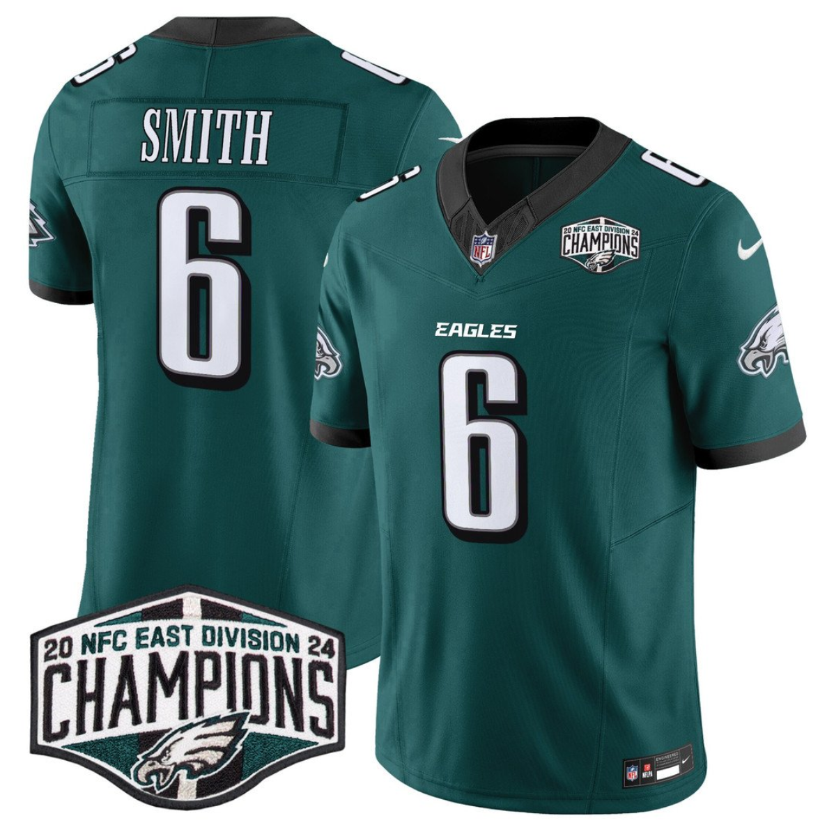Men's Philadelphia Eagles #12 Randall Cunningham Green 2024 New NFC East Champions F.U.S.E. Vapor Untouchable Limited Stitched Football Jersey