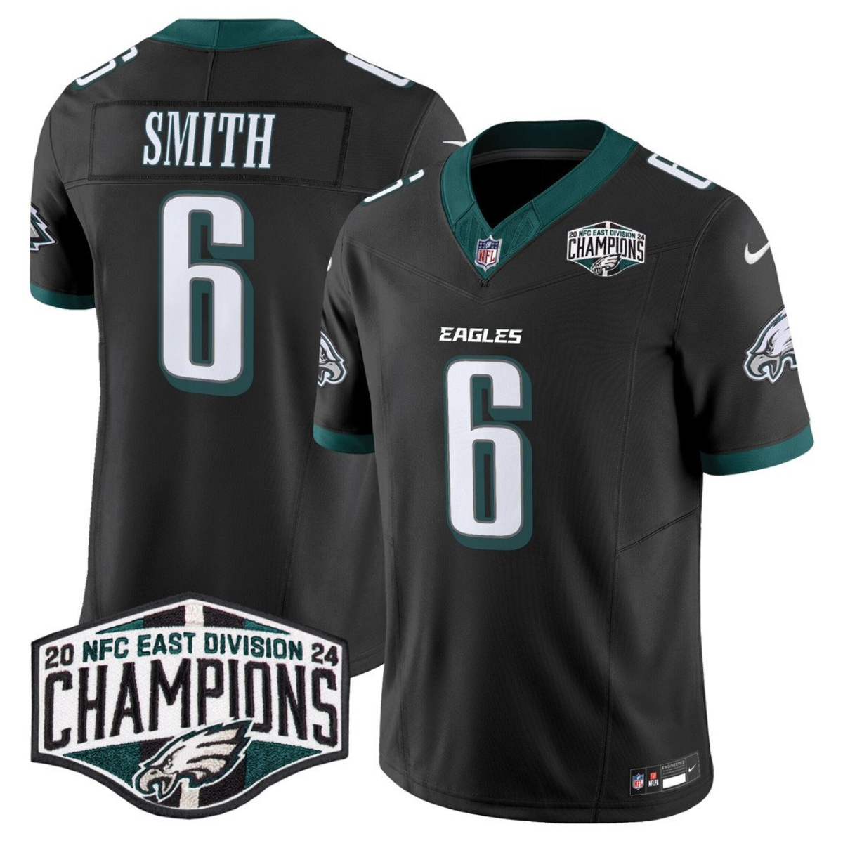 Men's Philadelphia Eagles #12 Randall Cunningham Black 2024 New NFC East Champions F.U.S.E. Vapor Untouchable Limited Stitched Football Jersey Men's Philadelphia Eagles #12 Randall Cunningham Black 2024 New NFC East Champions F.U.S.E. Vapor Untouchable Limited Stitched Football Jersey
