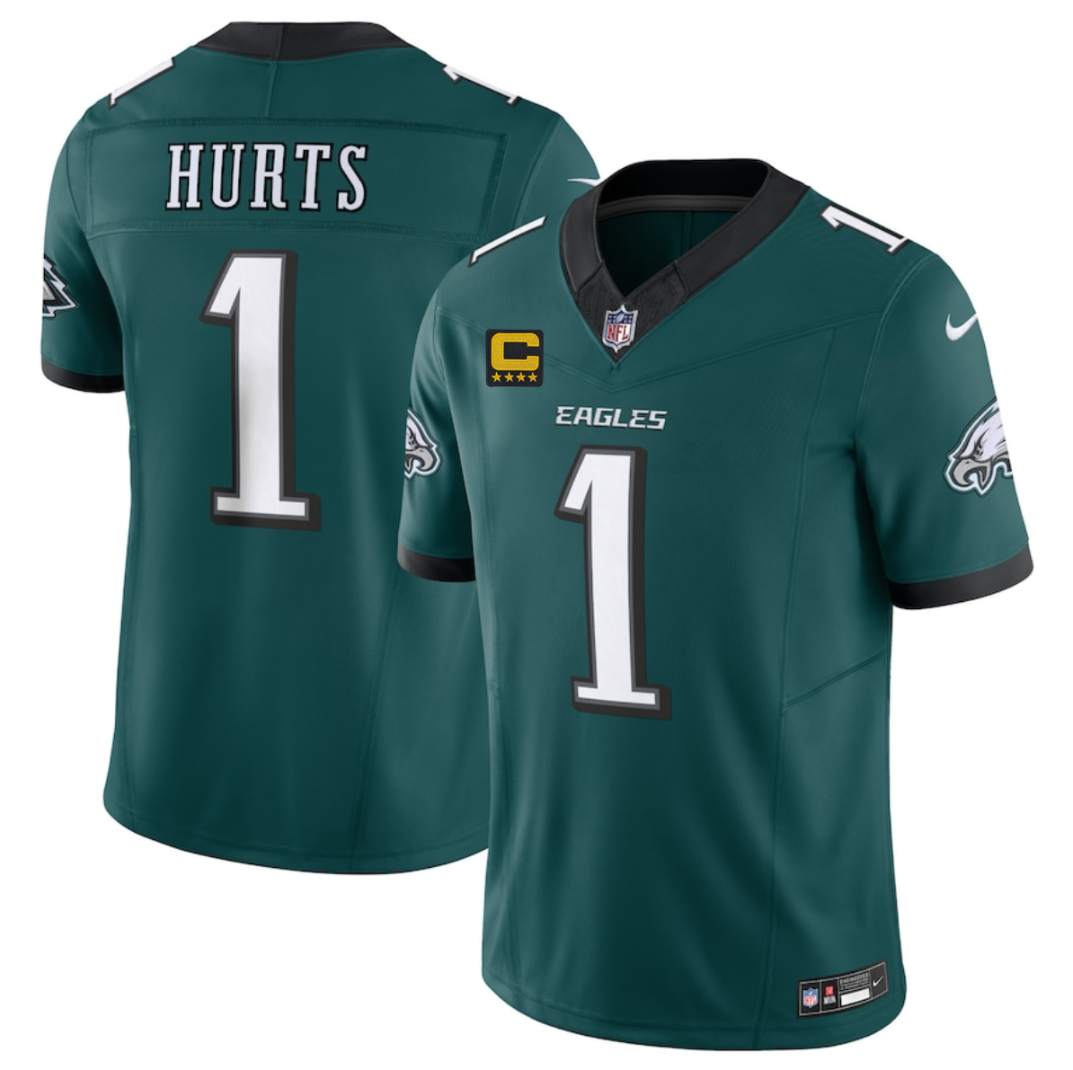 Men's Philadelphia Eagles #1 Jalen Jurts Green 2025 F.U.S.E. With 4-Star C Patch Vapor Untouchable Limited Stitched Football Jersey Men's Philadelphia Eagles #1 Jalen Jurts Green 2025 F.U.S.E. With 4-Star C Patch Vapor Untouchable Limited Stitched Football Jersey
