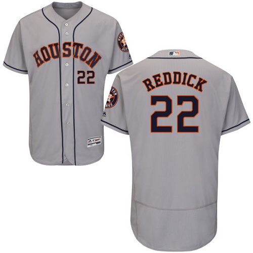 Astros #22 Josh Reddick Grey Flexbase Authentic Collection Stitched MLB Jersey Astros #22 Josh Reddick Grey Flexbase Authentic Collection Stitched MLB Jersey