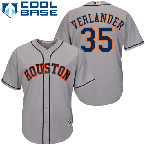 Astros #35 Justin Verlander Grey New Cool Base Stitched MLB Jersey Astros #35 Justin Verlander Grey New Cool Base Stitched MLB Jersey