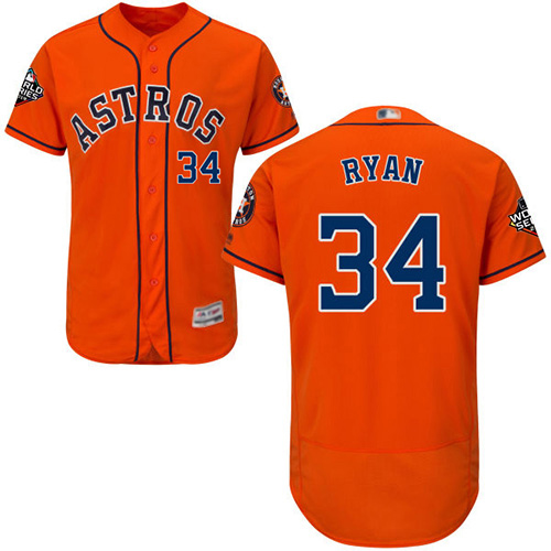 Astros #34 Nolan Ryan Orange Flexbase Authentic Collection 2019 World Series Bound Stitched MLB Jersey Astros #34 Nolan Ryan Orange Flexbase Authentic Collection 2019 World Series Bound Stitched MLB Jersey