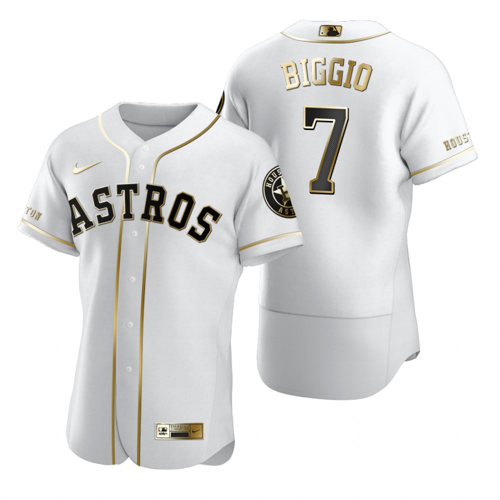 Houston Astros #7 Craig Biggio White Nike Men's Authentic Golden Edition MLB Jersey Houston Astros #7 Craig Biggio White Nike Men's Authentic Golden Edition MLB Jersey