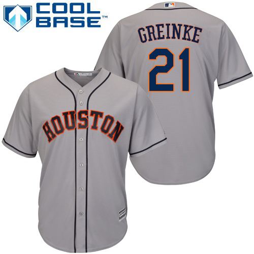 Astros #21 Zack Greinke Grey New Cool Base Stitched MLB Jersey Astros #21 Zack Greinke Grey New Cool Base Stitched MLB Jersey