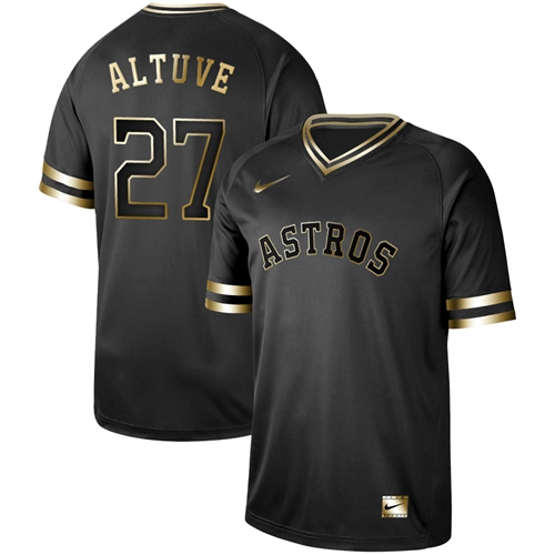 Nike Astros #27 Jose Altuve Black Gold Authentic Stitched MLB Jersey Nike Astros #27 Jose Altuve Black Gold Authentic Stitched MLB Jersey