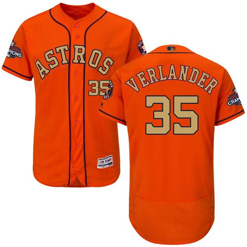Astros #35 Justin Verlander Orange FlexBase Authentic 2018 Gold Program Cool Base Stitched MLB Jersey Astros #35 Justin Verlander Orange FlexBase Authentic 2018 Gold Program Cool Base Stitched MLB Jersey