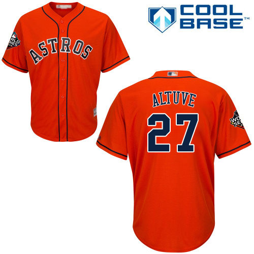 Astros #27 Jose Altuve Orange New Cool Base 2019 World Series Bound Stitched MLB Jersey Astros #27 Jose Altuve Orange New Cool Base 2019 World Series Bound Stitched MLB Jersey
