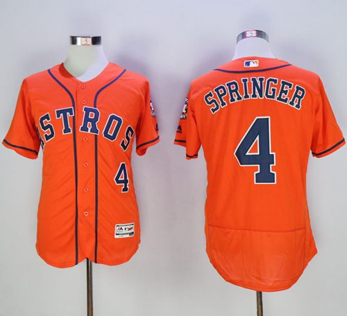 Astros #4 George Springer Orange Flexbase Authentic Collection Stitched MLB Jersey Astros #4 George Springer Orange Flexbase Authentic Collection Stitched MLB Jersey