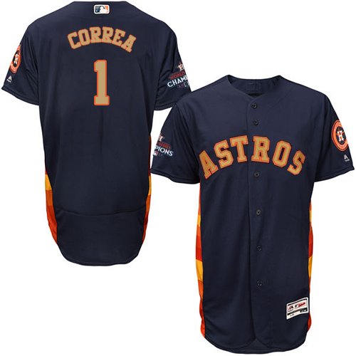 Astros #1 Carlos Correa Navy Blue FlexBase Authentic 2018 Gold Program Cool Base Stitched MLB Jersey Astros #1 Carlos Correa Navy Blue FlexBase Authentic 2018 Gold Program Cool Base Stitched MLB Jersey