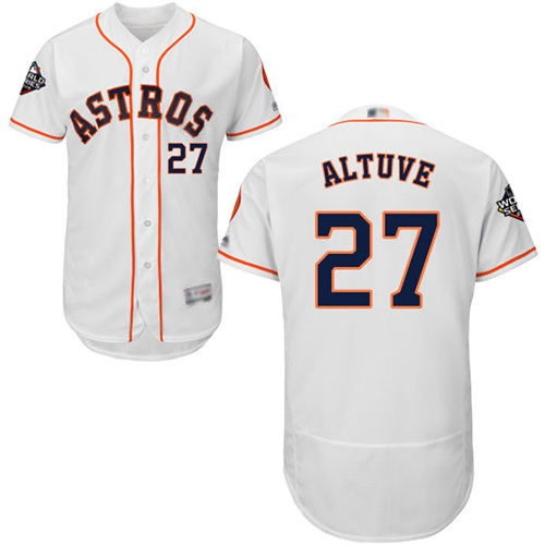 Astros #27 Jose Altuve White Flexbase Authentic Collection 2019 World Series Bound Stitched MLB Jersey Astros #27 Jose Altuve White Flexbase Authentic Collection 2019 World Series Bound Stitched MLB Jersey
