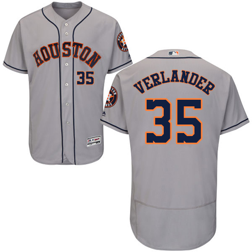 Astros #35 Justin Verlander Grey Flexbase Authentic Collection Stitched MLB Jersey Astros #35 Justin Verlander Grey Flexbase Authentic Collection Stitched MLB Jersey