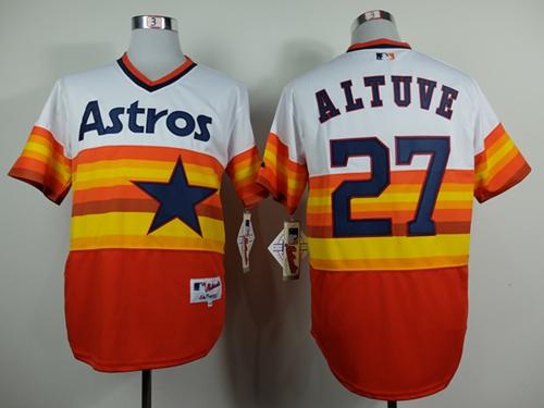 Astros #27 Jose Altuve White/Orange 1980 Turn Back The Clock Stitched MLB Jersey Astros #27 Jose Altuve White/Orange 1980 Turn Back The Clock Stitched MLB Jersey