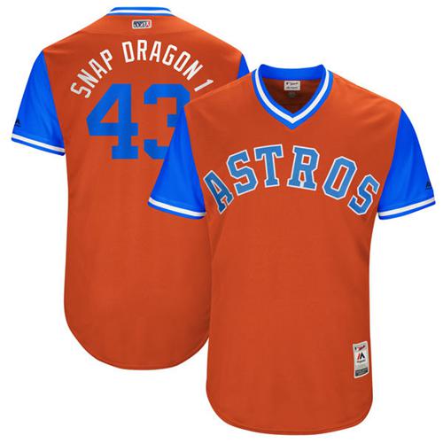Astros #43 Lance McCullers Orange "Snap Dragon1" Players Weekend Authentic Stitched MLB Jersey Astros #43 Lance McCullers Orange "Snap Dragon1" Players Weekend Authentic Stitched MLB Jersey
