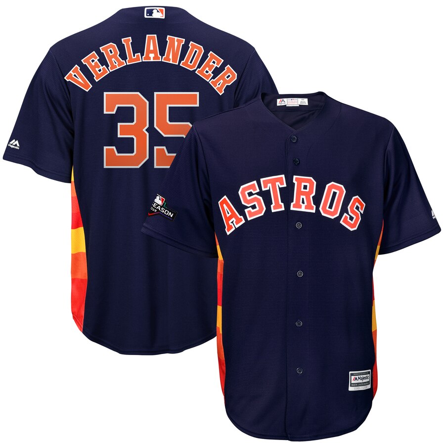 Houston Astros #35 Justin Verlander Majestic 2019 Postseason Official Cool Base Player Jersey Navy Houston Astros #35 Justin Verlander Majestic 2019 Postseason Official Cool Base Player Jersey Navy