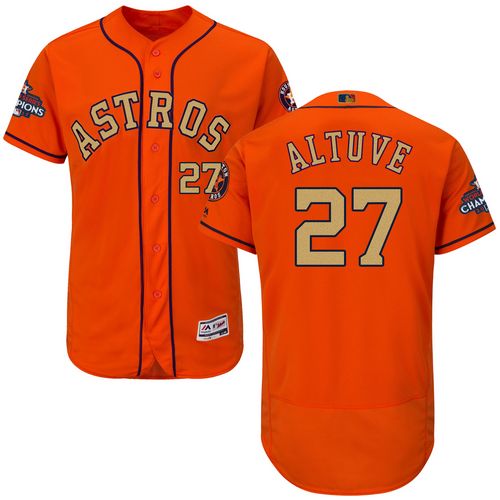 Astros #27 Jose Altuve Orange FlexBase Authentic 2018 Gold Program Cool Base Stitched MLB Jersey Astros #27 Jose Altuve Orange FlexBase Authentic 2018 Gold Program Cool Base Stitched MLB Jersey