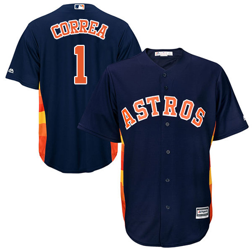 Astros #1 Carlos Correa Navy Blue New Cool Base Stitched MLB Jersey Astros #1 Carlos Correa Navy Blue New Cool Base Stitched MLB Jersey