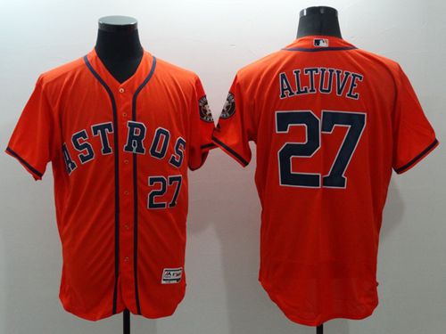 Astros #27 Jose Altuve Orange Flexbase Authentic Collection Stitched MLB Jersey Astros #27 Jose Altuve Orange Flexbase Authentic Collection Stitched MLB Jersey
