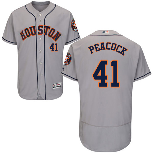 Astros #41 Brad Peacock Grey Flexbase Authentic Collection Stitched MLB Jersey Astros #41 Brad Peacock Grey Flexbase Authentic Collection Stitched MLB Jersey