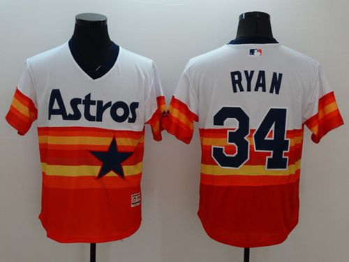 Astros #34 Nolan Ryan White/Orange Flexbase Authentic Collection Cooperstown Stitched MLB Jersey Astros #34 Nolan Ryan White/Orange Flexbase Authentic Collection Cooperstown Stitched MLB Jersey